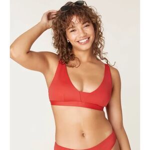 Andie Swim The Tahiti Bikini Top Chili Pepper Red Size, Size M, NWT